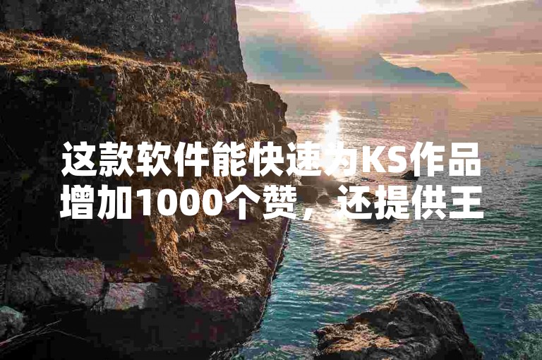 这款软件能快速为KS作品增加1000个赞，还提供王者黑号服务。