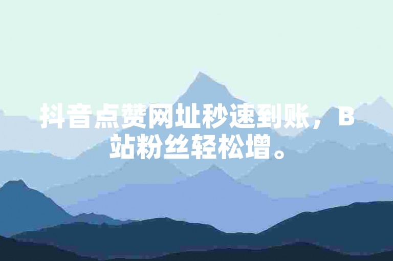 抖音点赞网址秒速到账，B站粉丝轻松增。