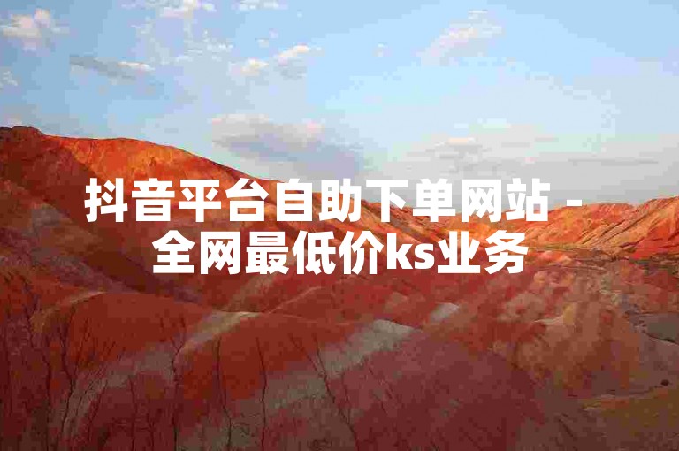 抖音平台自助下单网站 - 全网最低价ks业务