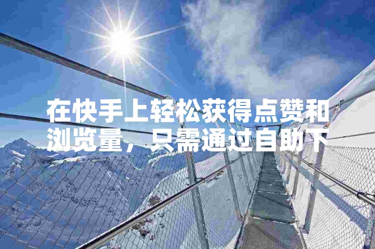 在快手上轻松获得点赞和浏览量，只需通过自助下单平台。