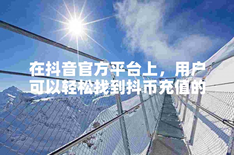 在抖音官方平台上，用户可以轻松找到抖币充值的入口，并查看他们的官网充值历史记录。