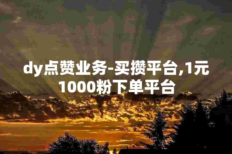 dy点赞业务-买攒平台,1元1000粉下单平台