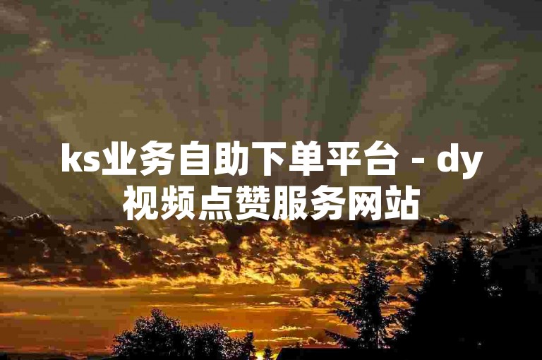 ks业务自助下单平台 - dy视频点赞服务网站