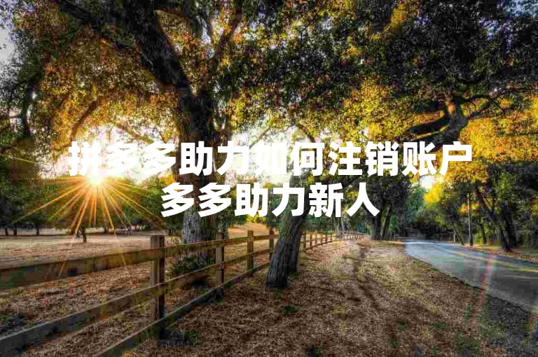 拼多多助力如何注销账户多多助力新人