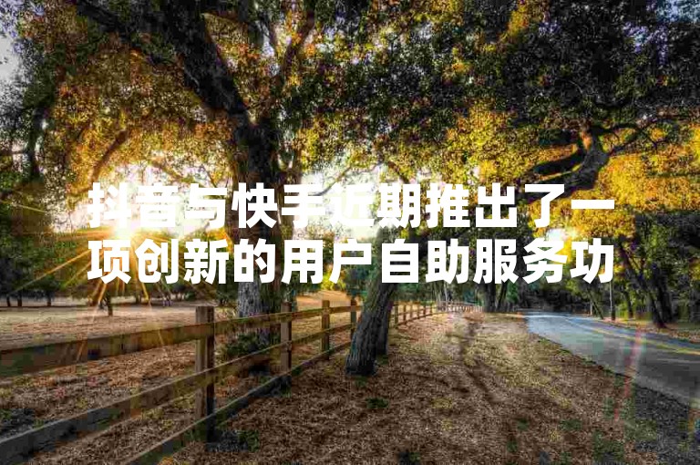 抖音与快手近期推出了一项创新的用户自助服务功能，旨在提升用户体验和操作便利性。