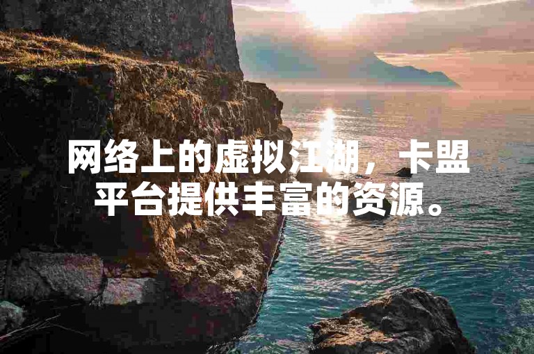 网络上的虚拟江湖，卡盟平台提供丰富的资源。