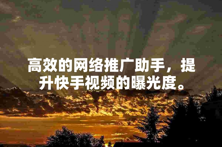 高效的网络推广助手，提升快手视频的曝光度。