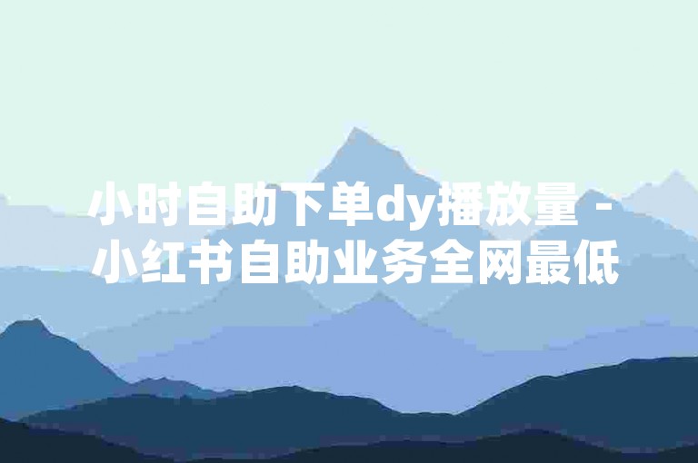小时自助下单dy播放量 - 小红书自助业务全网最低，提供便捷的在线服务。