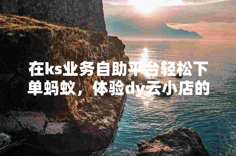 在ks业务自助平台轻松下单蚂蚁，体验dy云小店的便捷自助服务。