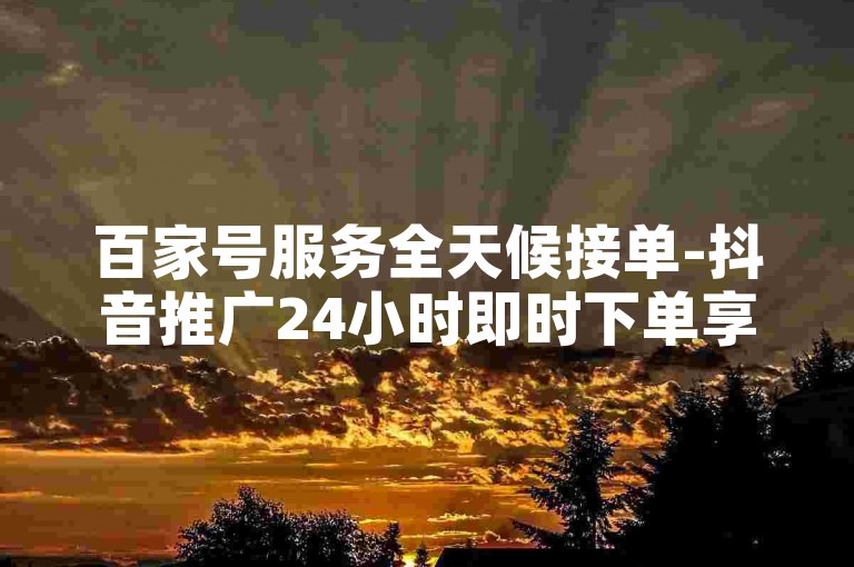百家号服务全天候接单-抖音推广24小时即时下单享优惠，抖音业务下单全天候经济实惠