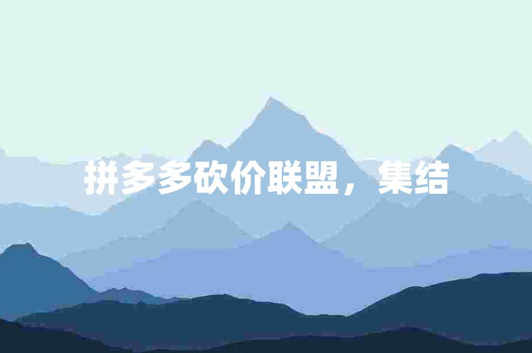 拼多多砍价联盟，集结500位成员的共赢策略。