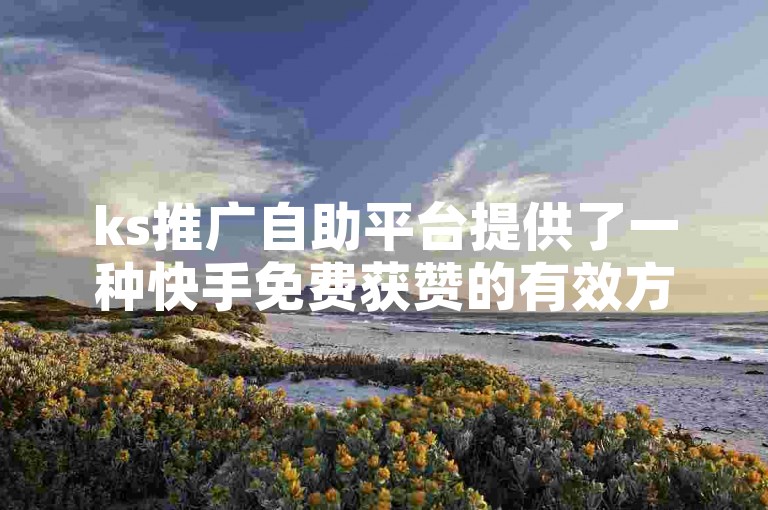 ks推广自助平台提供了一种快手免费获赞的有效方法，帮助用户增加视频曝光率。