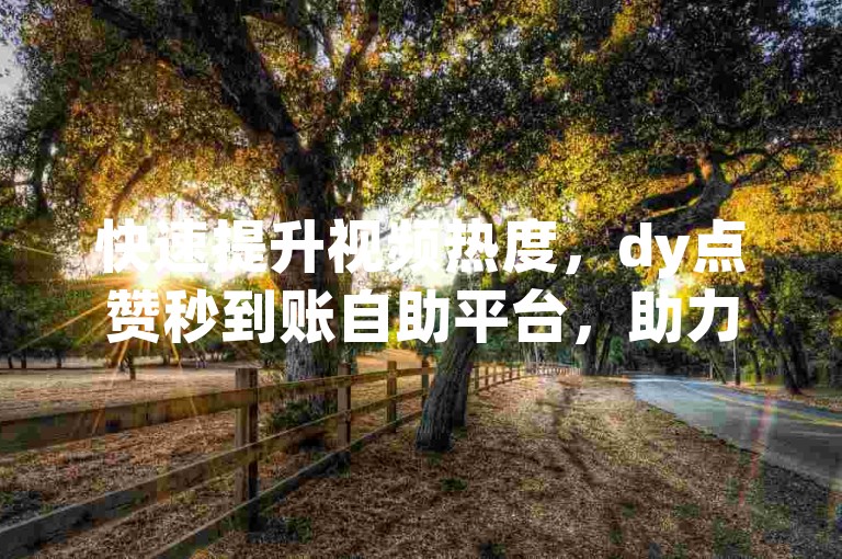 快速提升视频热度，dy点赞秒到账自助平台，助力内容迅速走红网络。