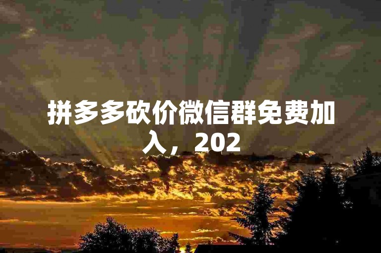 拼多多砍价微信群免费加入，2025年最新优惠活动等你参与。