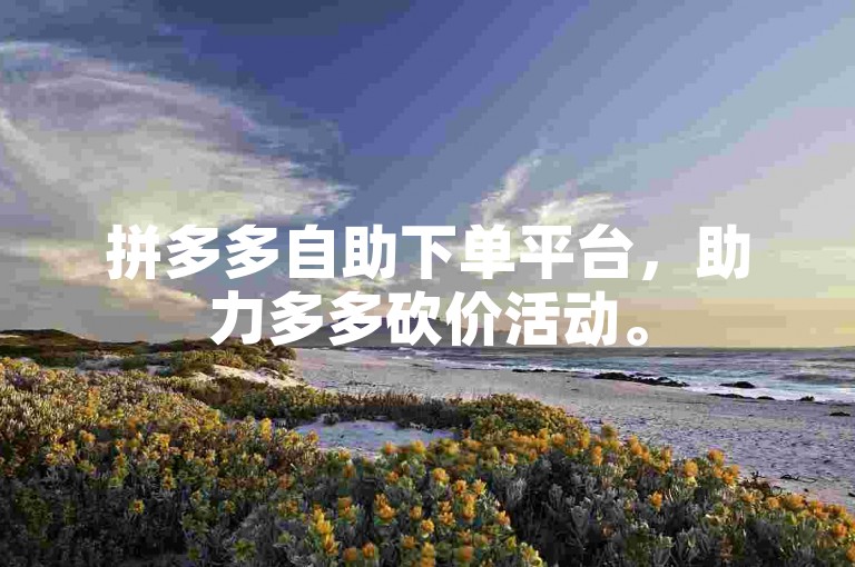 拼多多自助下单平台，助力多多砍价活动。