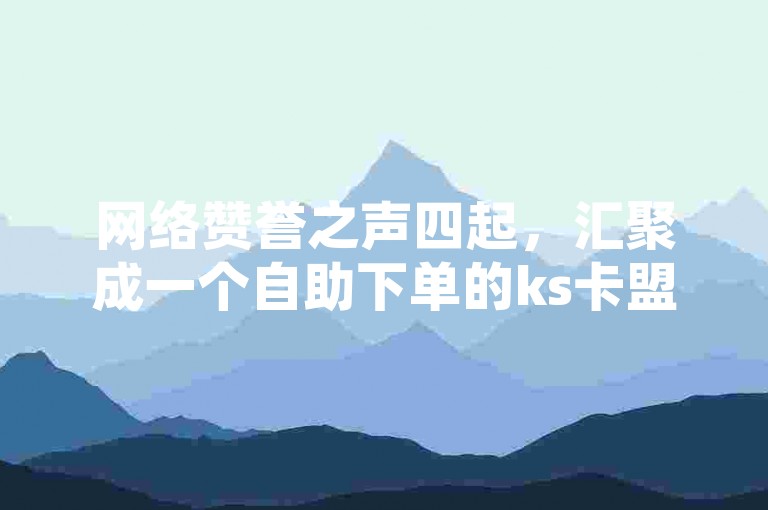 网络赞誉之声四起，汇聚成一个自助下单的ks卡盟平台大全。