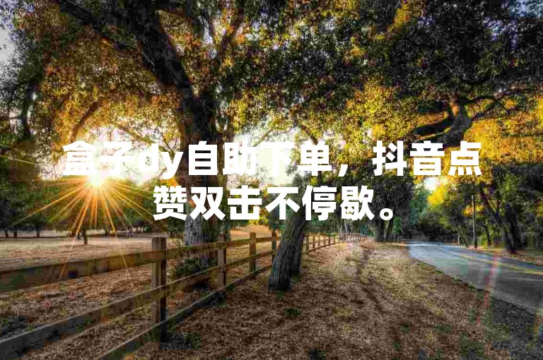 盒子dy自助下单，抖音点赞双击不停歇。
