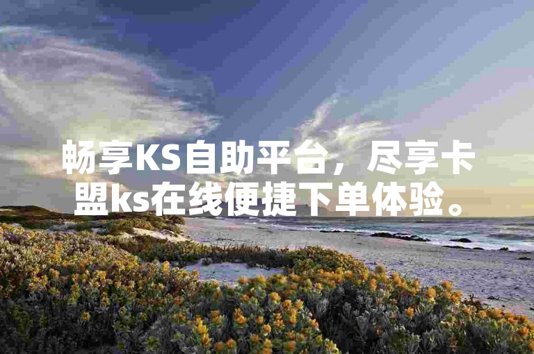 畅享KS自助平台，尽享卡盟ks在线便捷下单体验。