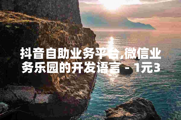 抖音自助业务平台,微信业务乐园的开发语言 - 1元3万粉丝 - 青少年模式的利弊分析