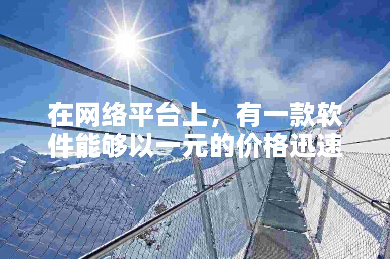 在网络平台上，有一款软件能够以一元的价格迅速为用户带来1000个点赞。