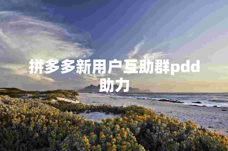拼多多新用户互助群pdd助力