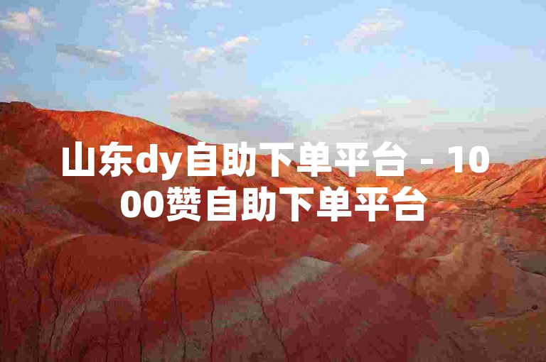 山东dy自助下单平台 - 1000赞自助下单平台