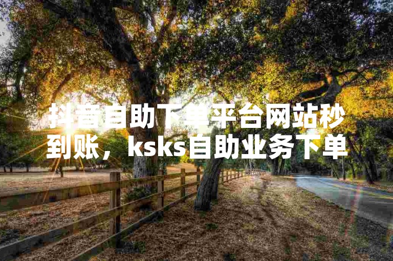 抖音自助下单平台网站秒到账，ksks自助业务下单平台如何？