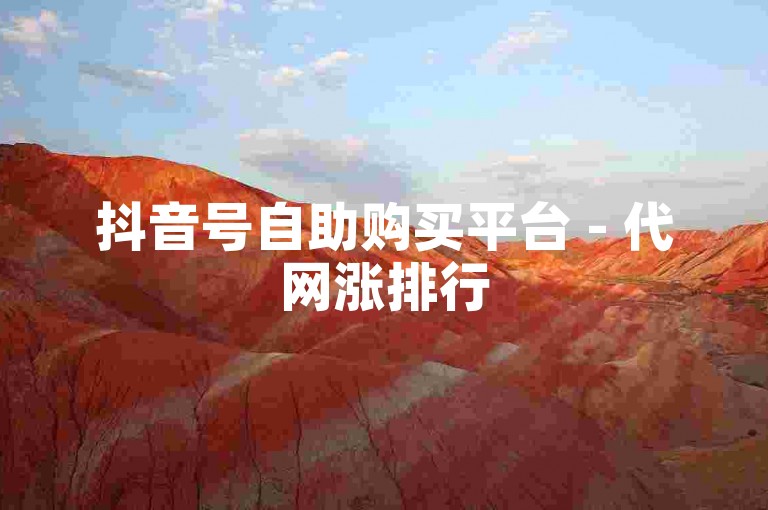 抖音号自助购买平台 - 代网涨排行