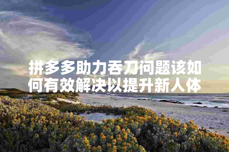 拼多多助力吞刀问题该如何有效解决以提升新人体验？