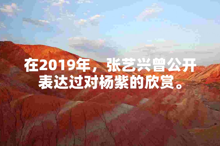在2019年，张艺兴曾公开表达过对杨紫的欣赏。