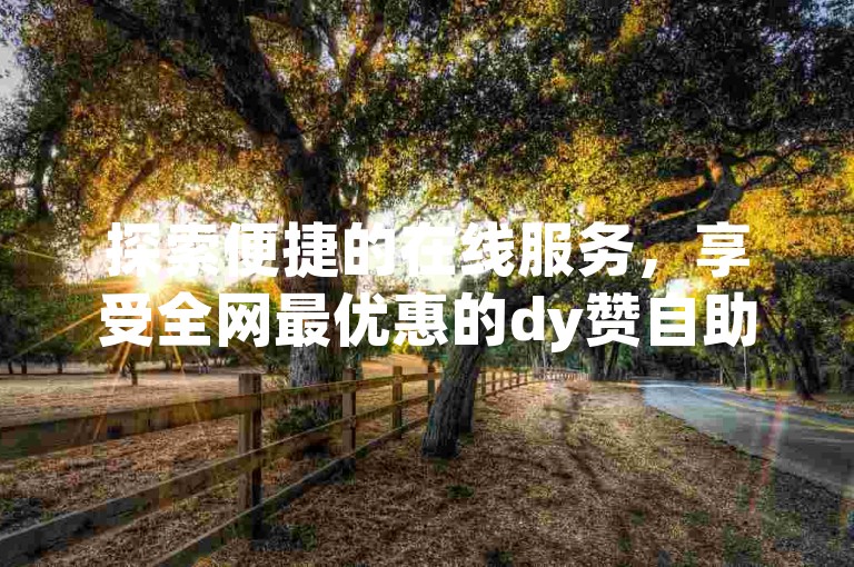 探索便捷的在线服务，享受全网最优惠的dy赞自助下单体验。