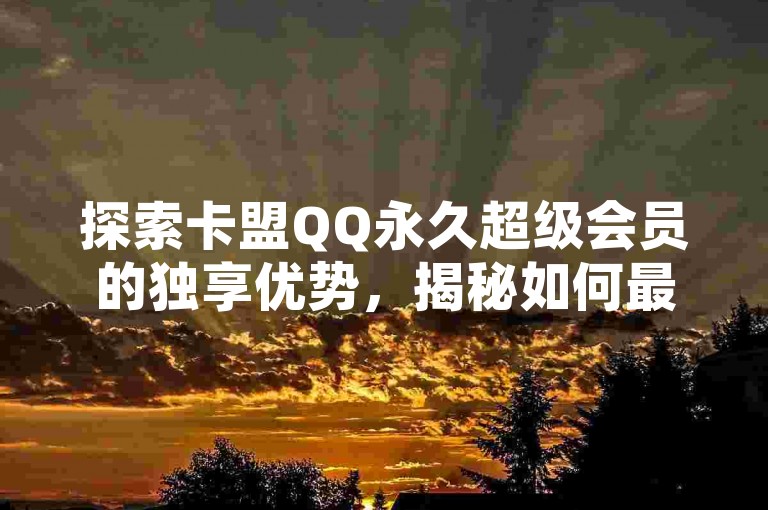 探索卡盟QQ永久超级会员的独享优势，揭秘如何最大化你的社交体验。