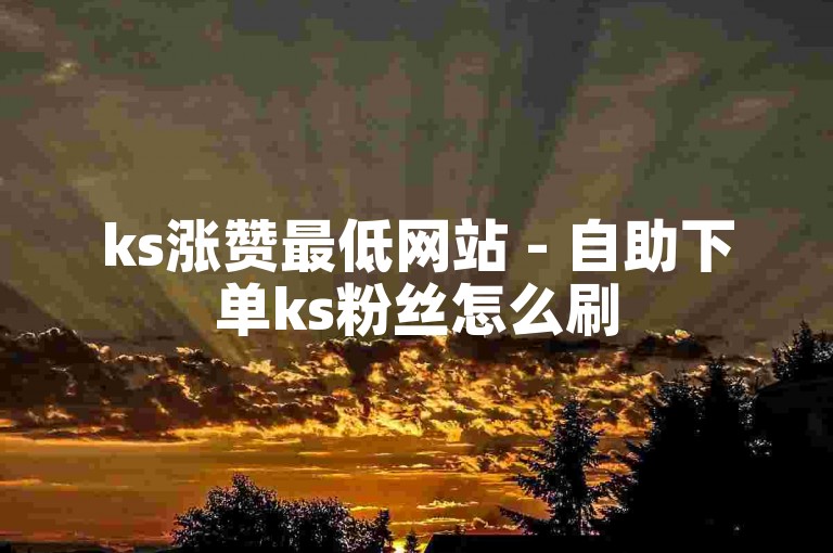 ks涨赞最低网站 - 自助下单ks粉丝怎么刷