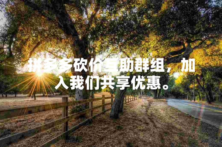 拼多多砍价互助群组，加入我们共享优惠。