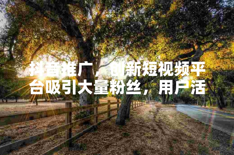 抖音推广，创新短视频平台吸引大量粉丝，用户活跃度显著提升。