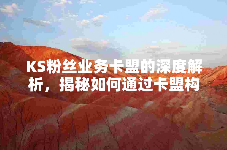 KS粉丝业务卡盟的深度解析，揭秘如何通过卡盟构建强大的粉丝网络！2024年必备技巧