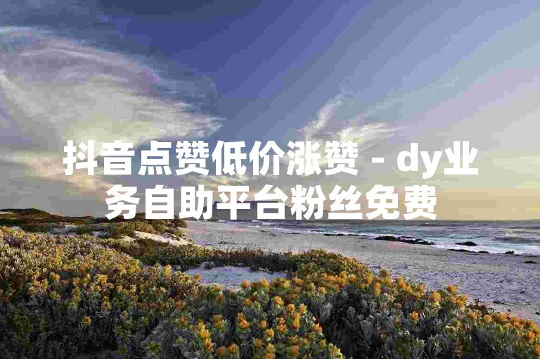 抖音点赞低价涨赞 - dy业务自助平台粉丝免费