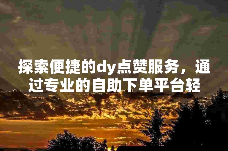 探索便捷的dy点赞服务，通过专业的自助下单平台轻松获取微信支持。