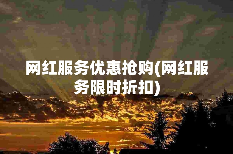 网红服务优惠抢购(网红服务限时折扣)