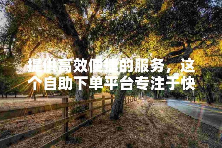 提供高效便捷的服务，这个自助下单平台专注于快速提升您的社交媒体影响力。