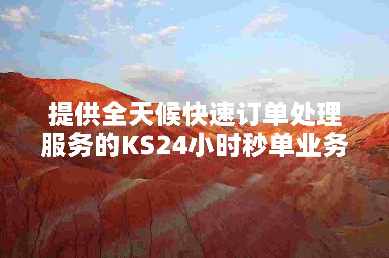 提供全天候快速订单处理服务的KS24小时秒单业务平台，专注于为客户提供不间断的高效交易体验。