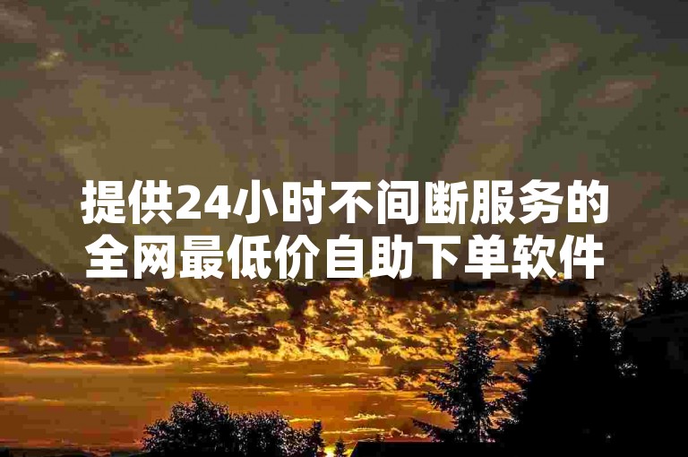 提供24小时不间断服务的全网最低价自助下单软件，让你以1元的价格轻松获得1000个活跃粉丝。