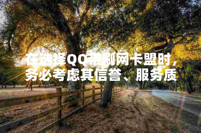 在选择QQ带刷网卡盟时，务必考虑其信誉、服务质量和用户评价。