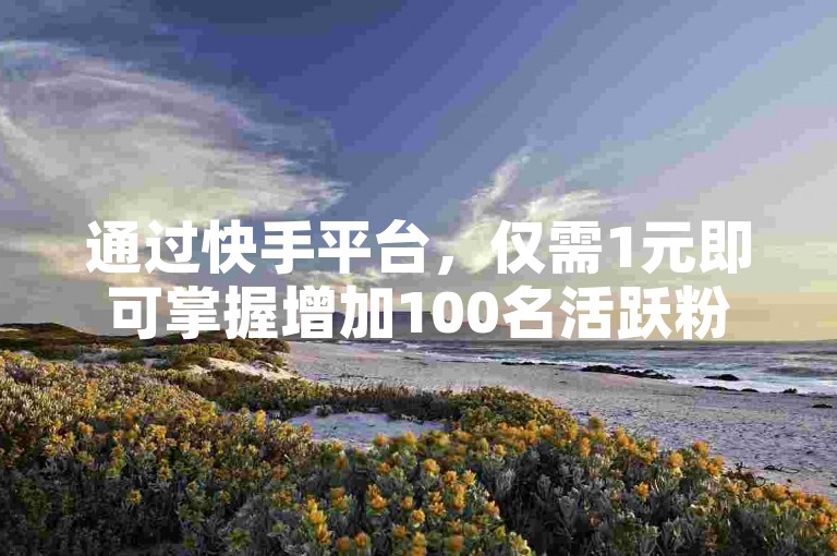 通过快手平台，仅需1元即可掌握增加100名活跃粉丝的高效策略，为新手提供了一条快速积累人气的捷径！
