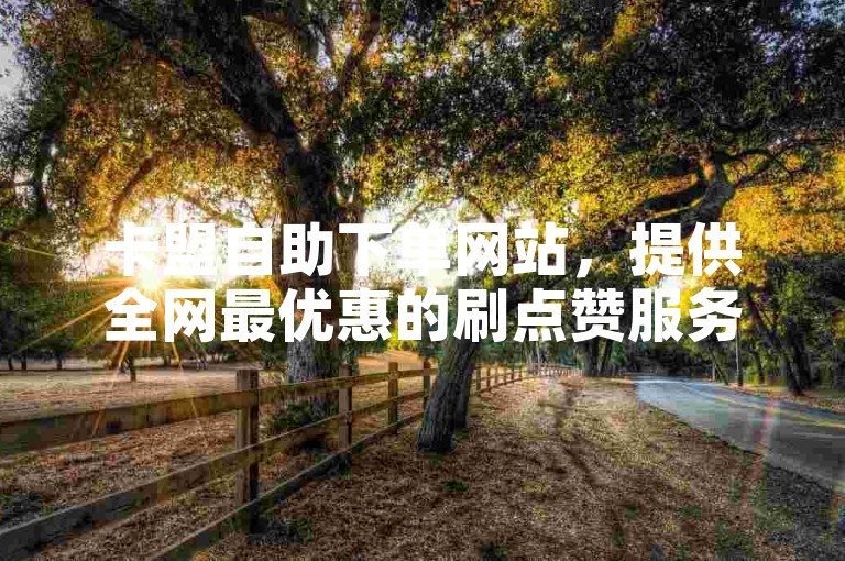 卡盟自助下单网站，提供全网最优惠的刷点赞服务，快速免费秒到账。