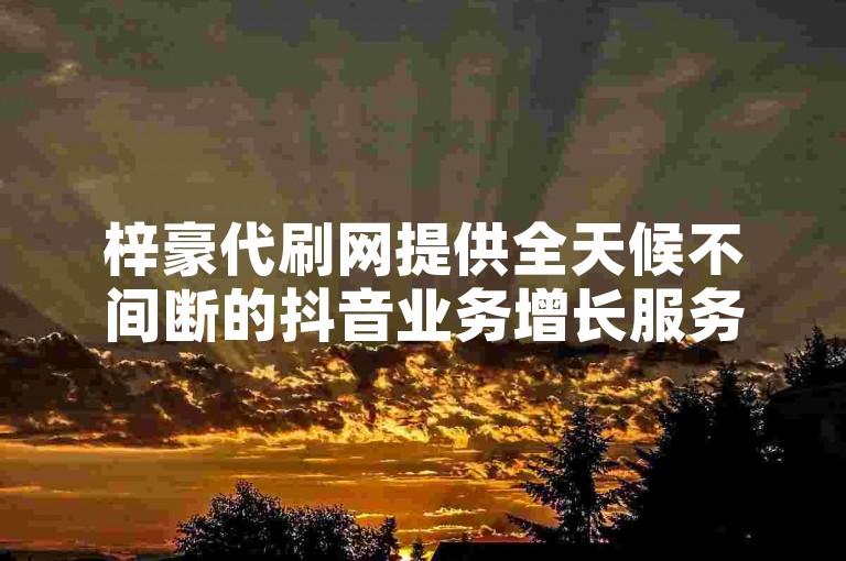 梓豪代刷网提供全天候不间断的抖音业务增长服务。
