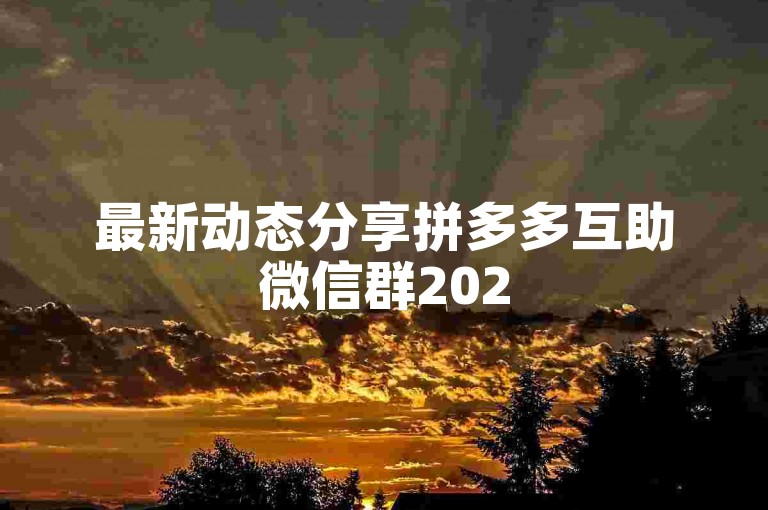 最新动态分享拼多多互助微信群2025年新消息汇总。