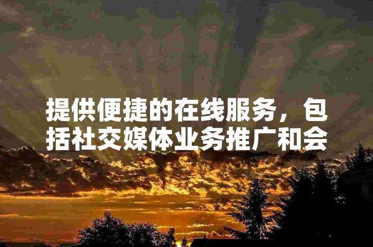 提供便捷的在线服务，包括社交媒体业务推广和会员卡购买，用户可通过自助平台快速完成订单。