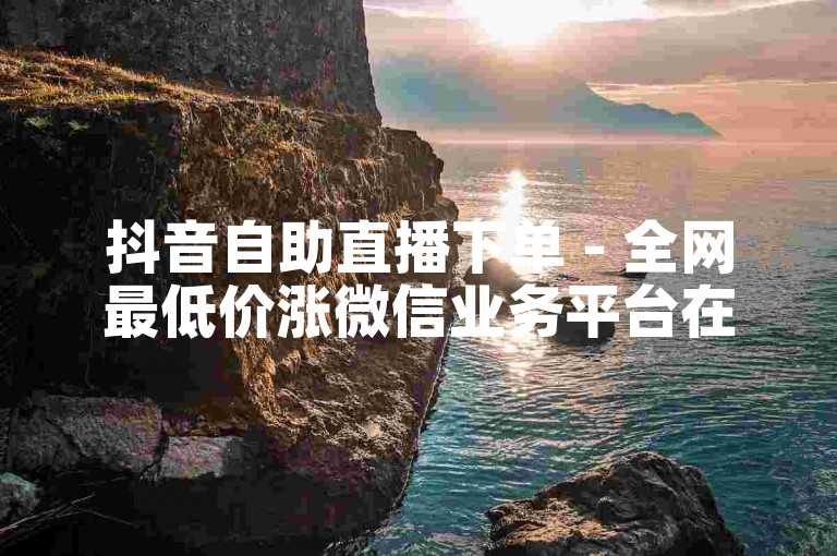 抖音自助直播下单 - 全网最低价涨微信业务平台在线
