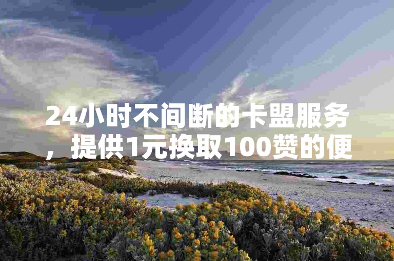 24小时不间断的卡盟服务，提供1元换取100赞的便捷自助下单体验。